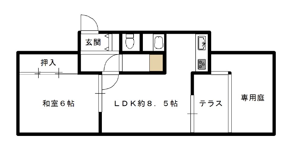 ※現況バストイレは三点ユニットですが、改装後はセパレートになります(間取)